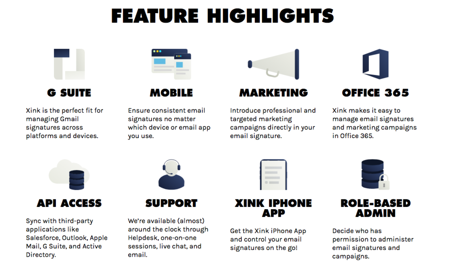 screenshot of Xink Email Signature